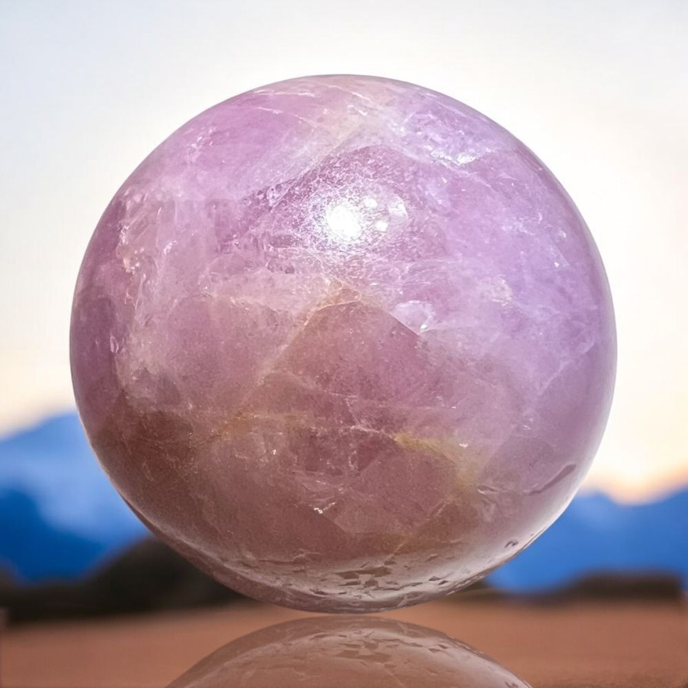 Kunzite Crystal Marble Sphere